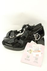 画像2: Lovely Tency / MAフリルリボンパンプス M クロ O-26-02-12-009-GO-SH-OW-ZTK035 (2)