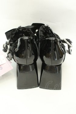 画像3: Lovely Tency / MAフリルリボンパンプス M クロ O-26-02-12-009-GO-SH-OW-OS