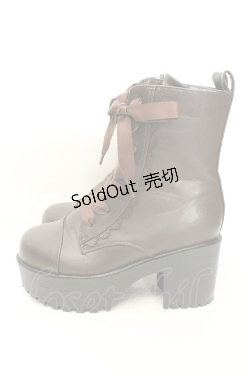 画像2: axes femme POETIQUE / レースアップミドルブーツ M ブラウン O-26-02-12-013-AX-SH-OW-ZTK035 (2)
