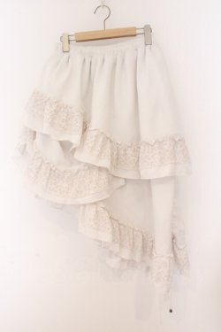 画像1: Qutie Frash / 3段フリルロングスカート  ホワイト O-26-02-14-040-QU-SK-OW-OS