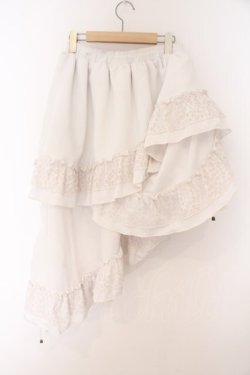画像3: Qutie Frash / 3段フリルロングスカート  ホワイト O-26-02-14-040-QU-SK-OW-OS
