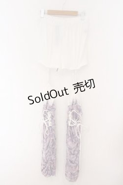 画像1: Qutie Frash / レッグパンツ  ホワイト×パープル O-26-02-14-041-QU-PA-OW-OS