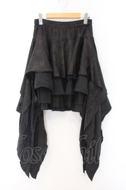 画像1: Qutie Frash / 2023年プレミアム-蘿月-アシメスカート  ブラック O-26-02-14-042-QU-SK-OW-OS