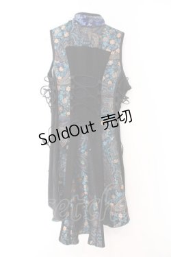 画像4: Qutie Frash / 和柄チャイナワンピ  ブルー O-26-02-14-043-QU-OP-OW-OS