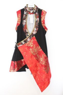 画像1: Qutie Frash / 胸開きチャイナチュニック  レッド O-26-02-14-044-QU-OP-OW-OS