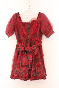 画像1: LIZ LISA / ハートチェックワンピース 0 アカ O-26-02-14-049-LO-OP-OW-OS