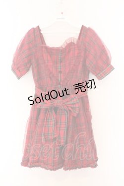 画像1: LIZ LISA / ハートチェックワンピース 0 アカ O-26-02-14-049-LO-OP-OW-OS