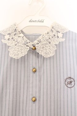 画像2: m petit by misako / ストライプワンピース S サックス O-26-02-14-054-LO-OP-OW-OS