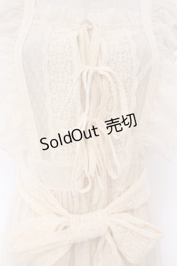 画像2: Chalmiere / ドットチュールエプロン M アイボリー O-26-02-14-005-0-OP-YM-OS