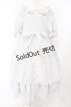 画像1: Physical Drop / 前釦ティアードワンピース  グレーストライプ O-26-02-14-060-LO-OP-OW-OS