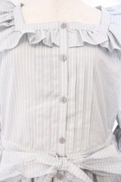 画像2: Physical Drop / 前釦ティアードワンピース  グレーストライプ O-26-02-14-060-LO-OP-OW-OS