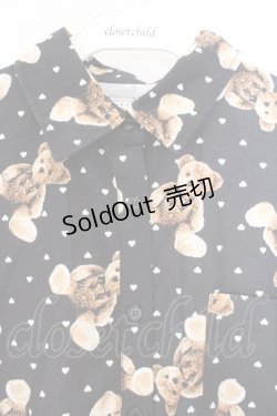 画像2: Ank Rouge / ハートドットBearBigシャツ M クロ O-26-02-14-061-CA-BL-OW-OS