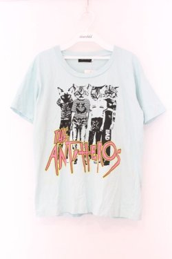 画像1: WORLD WIDE LOVE！(Rydia) / 猫バンド風Tシャツ 1 ミントブルー O-26-02-14-062-PU-TO-OW-OS
