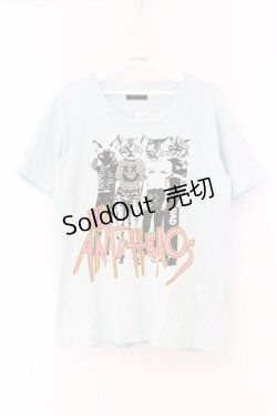 画像1: WORLD WIDE LOVE！(Rydia) / 猫バンド風Tシャツ 1 ミントブルー O-26-02-14-062-PU-TO-OW-OS