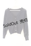axes femme / 透かし編みニットカーディガン M ネイビー O-26-02-14-065-AX-TO-OW-OS