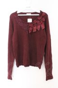 axes femme / アシメリボンデザインプルオーバー M ワイン O-26-02-14-066-AX-TO-OW-OS