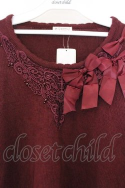 画像2: axes femme / アシメリボンデザインプルオーバー M ワイン O-26-02-14-066-AX-TO-OW-OS