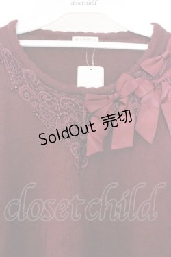 画像2: axes femme / アシメリボンデザインプルオーバー M ワイン O-26-02-14-066-AX-TO-OW-OS