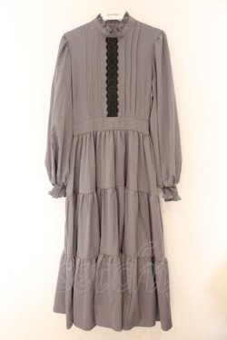 画像1: m petit by misako / AM＊レースティアードワンピース S グレー O-26-02-14-079-LO-OP-OW-OS