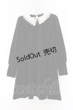 画像1: Fi.n.t / クレリックベロアミニワンピース F クロ O-26-02-14-082-CA-OP-OW-OS