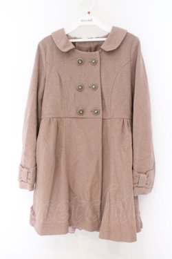 画像1: axes femme / 袖リボンダブルボタンコート M ピンクベージュ O-26-02-14-085-AX-CO-OW-OS