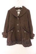 axes femme / 裾レース使いコート M ブラウン O-26-02-14-086-AX-CO-OW-OS