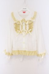 BABY,THE STARS SHINE BRIGHT / Mignonette Fleurie ブラウス  ホワイトｘイエロー O-26-02-14-008-BA-BL-YM-OS