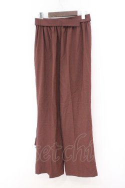 画像3: axes femme / ベルト付カットアウトパンツ F ブラウン O-26-02-14-016-AX-PA-OW-OS