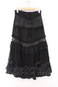 Qutie Frash / 蜘蛛メッシュ切り替えスカート  ブラック O-26-02-14-025-QU-SK-OW-OS