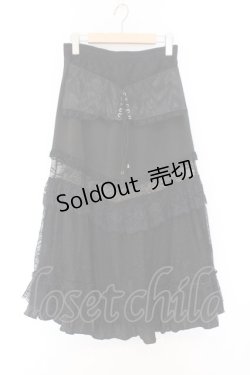 画像1: Qutie Frash / 蜘蛛メッシュ切り替えスカート  ブラック O-26-02-14-025-QU-SK-OW-OS