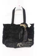 axes femme / 切りっぱなしフリルトートバッグ  クロ O-26-02-16-001-AX-BG-OW-OS