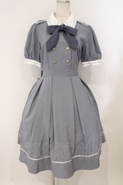 画像1: Amavel / ピンストライプシャツカラーワンピース F サックス O-26-02-16-031-CA-OP-IG-OS