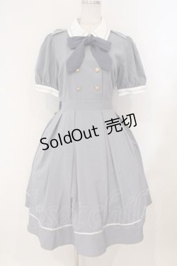 画像1: Amavel / ピンストライプシャツカラーワンピース F サックス O-26-02-16-031-CA-OP-IG-OS