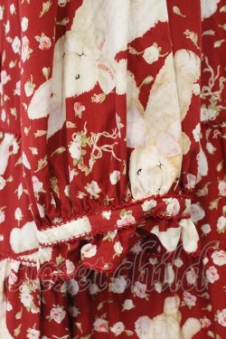 画像5: PINK HOUSE / バラ園うさぎミディワンピース  アカ O-26-02-16-036-LO-OP-OW-OS