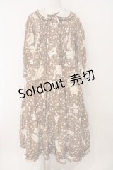 PINK HOUSE / バラ園うさぎミディワンピース  ショコラ O-26-02-16-037-LO-OP-OW-OS