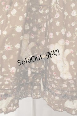 画像3: PINK HOUSE / バラ園うさぎミディワンピース  ショコラ O-26-02-16-037-LO-OP-OW-OS