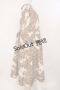 画像4: PINK HOUSE / バラ園うさぎミディワンピース  ショコラ O-26-02-16-037-LO-OP-OW-OS