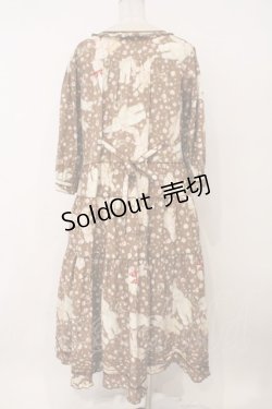 画像6: PINK HOUSE / バラ園うさぎミディワンピース  ショコラ O-26-02-16-037-LO-OP-OW-OS