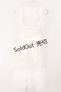 画像1: axes femme kawaii / ドットチュールエプロン  オフシロ O-26-02-16-041-AX-OP-IG-OS