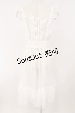 画像5: axes femme kawaii / ドットチュールエプロン  オフシロ O-26-02-16-041-AX-OP-IG-OS