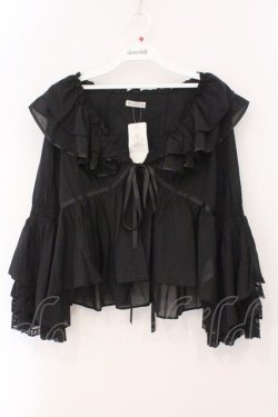 画像1: axes femme / レース袖フリルボレロ  クロ O-26-02-16-043-AX-TO-IG-OS