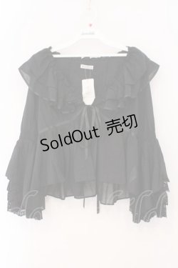 画像1: axes femme / レース袖フリルボレロ  クロ O-26-02-16-043-AX-TO-IG-OS