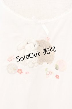 画像2: PINK HOUSE / 幸見うさぎ柄ローンタブリエ  シロ O-26-02-16-046-LO-TO-OW-OS