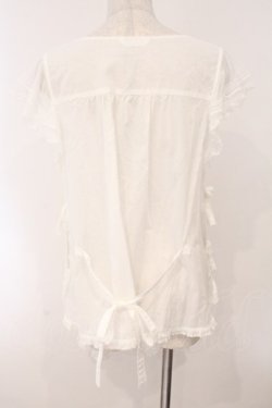 画像6: PINK HOUSE / 幸見うさぎ柄ローンタブリエ  シロ O-26-02-16-046-LO-TO-OW-OS