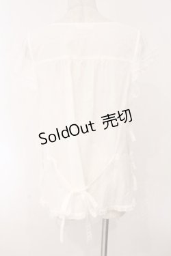 画像6: PINK HOUSE / 幸見うさぎ柄ローンタブリエ  シロ O-26-02-16-046-LO-TO-OW-OS