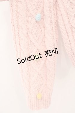 画像3: PINK HOUSE / カラフルポップル付きニットカーディガン  ピンク O-26-02-16-048-LO-TO-OW-OS