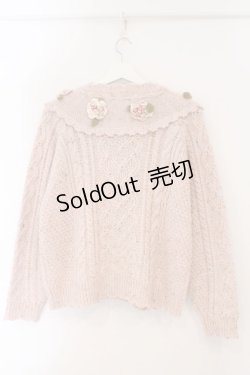 画像4: PINK HOUSE / バラモチーフ付きヨークニットカーディガン  ピンク O-26-02-16-050-LO-OP-OW-OS