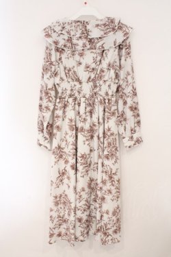 画像3: evelyn / 花柄シャーリングワンピース  シロ×ブラウン O-26-02-16-054-LO-OP-OW-OS