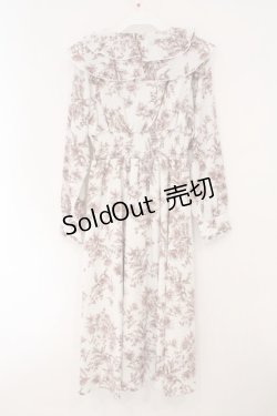 画像3: evelyn / 花柄シャーリングワンピース  シロ×ブラウン O-26-02-16-054-LO-OP-OW-OS