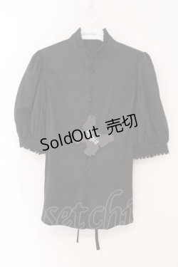 画像1: Sheglit / "Lupinus"クラシカルブラウス M ブラック O-26-02-16-061-EL-BL-OW-OS